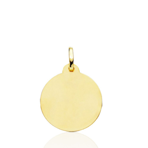Medalla 20mm Virgen del Carmen Bisel Liso 18K - Medallas de Vírgenes