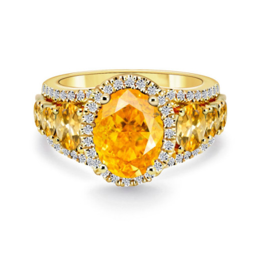 Anillo Citrino y Oro Amarillo Aurora - Anillos Otras Piedras Preciosas