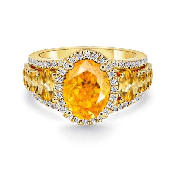 Anillo Citrino y Oro Amarillo Aurora - Anillos Otras Piedras Preciosas