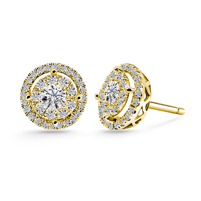 Pendientes Diamantes Dormilonas Gardenia en Oro Amarillo - Pendientes de Novia