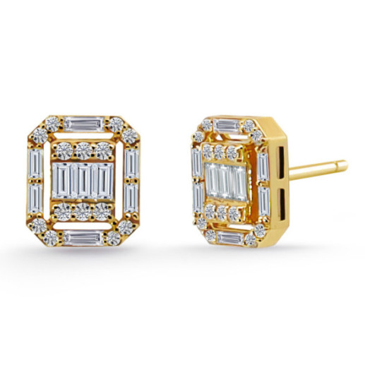 Pendientes Diamantes Oro Amarillo Minerva - Brincos de noiva