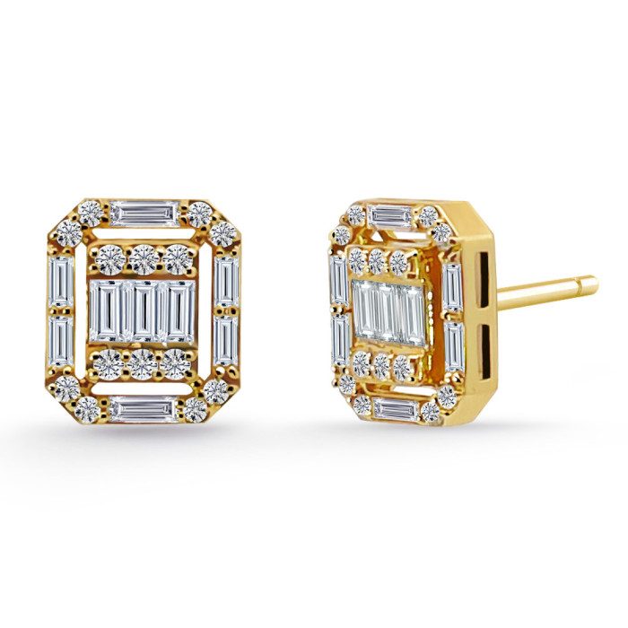 Pendientes Diamantes Oro Amarillo Minerva - Pendientes de Novia
