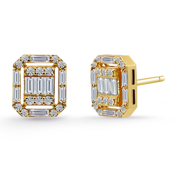Pendientes Diamantes Oro Amarillo Minerva - Boucles d'oreilles mariées
