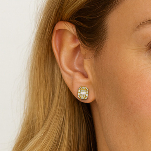 Pendientes Diamantes Oro Amarillo Minerva - Pendientes de Novia 2