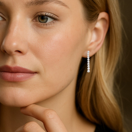 Pendientes Diamantes Riviere 3.0Ct - longo 2