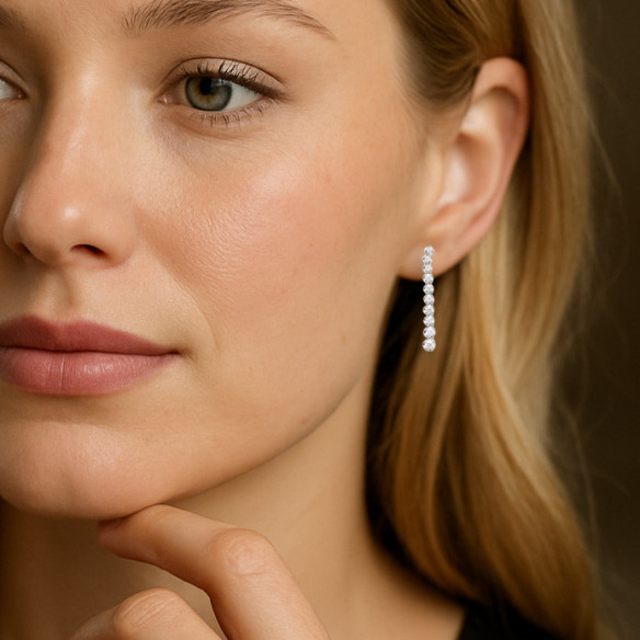 Riviere 3.0Ct Diamond Earrings - largos