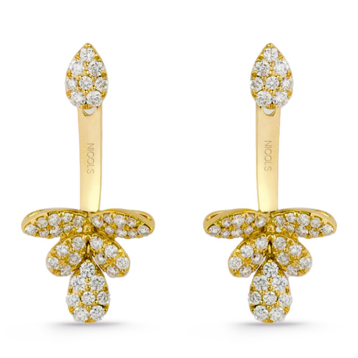 Pendientes de Diamantes EAR JACKETS en Oro Amarillo - largos