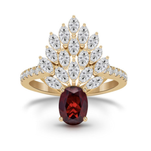 Anillo Rubí y Diamante Carnival - Talla Baguette