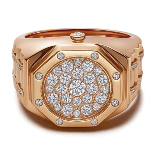 Anillo Pavé Diamantes Oro Rosa - Anéis de ouro homem