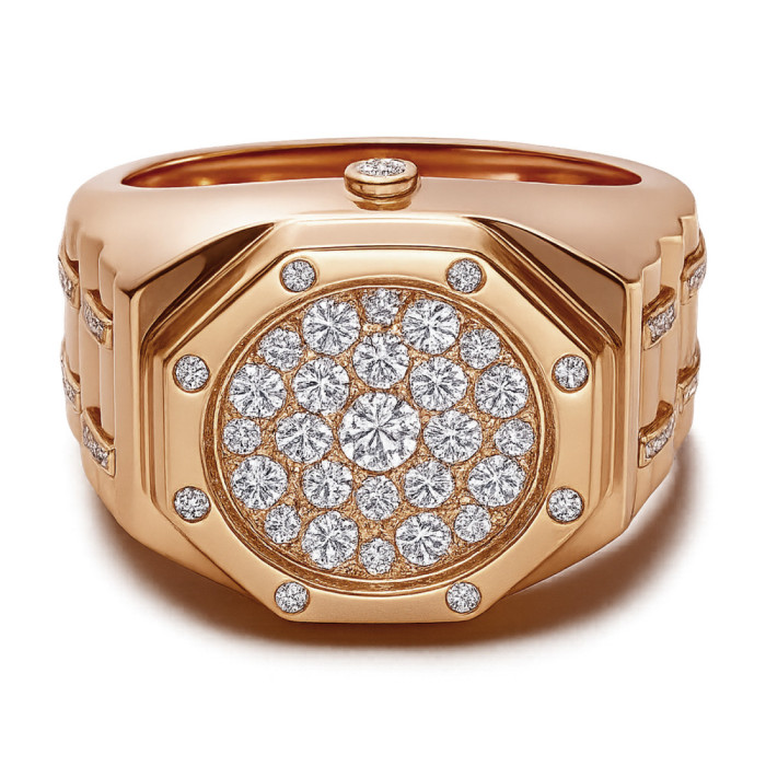 Anillo Pavé Diamantes Oro Rosa - Anéis de ouro homem
