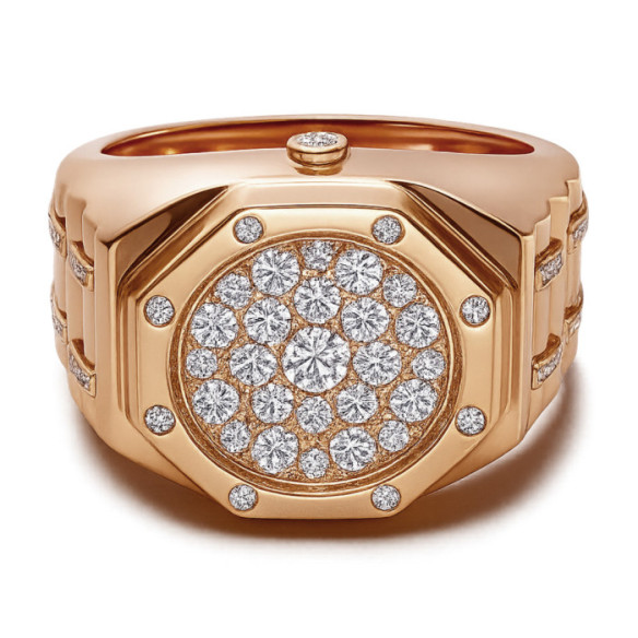 Anillo Pavé Diamantes Oro Rosa - Anéis de ouro homem