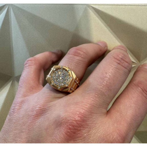 Anillo Pavé Diamantes Oro Rosa - Anéis de ouro homem 2