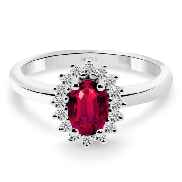 Dalia Diamond and Ruby Ring 0.50 - Ruby Rings