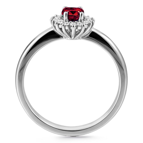 Anillo Diamantes y Rubi Dalia 0.50 - Anéis de rubi