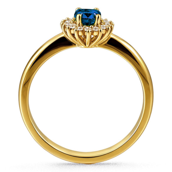 Dalia Yellow Gold Sapphire and Diamond Ring 0.50 - Anniversary Rings