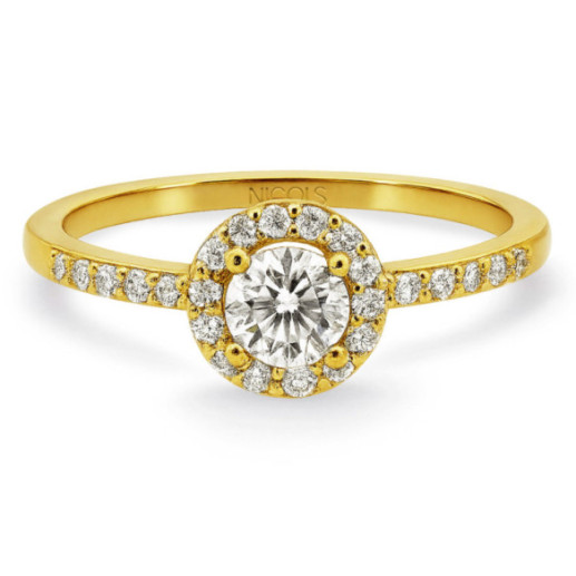 Carnation Diamond Solitaire Ring 0.30 - Yellow Gold Modern Rings