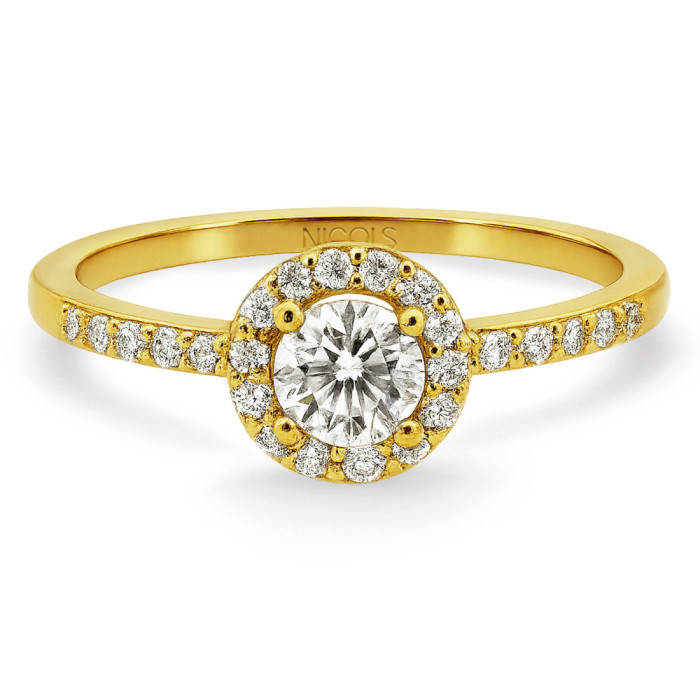Carnation Diamond Solitaire Ring 0.30 - Yellow Gold Modern Rings