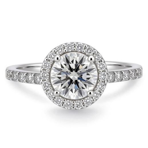 Anillo Solitario Diamante Oro Blanco Clavel - Brilhante