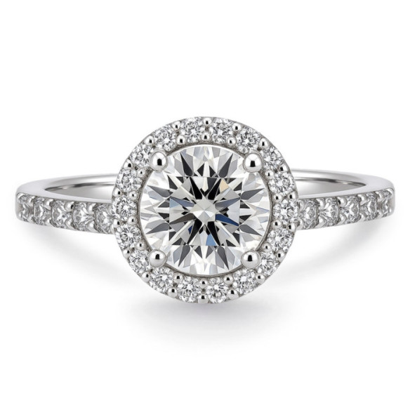 Anillo Solitario Diamante Oro Blanco Clavel - Génial