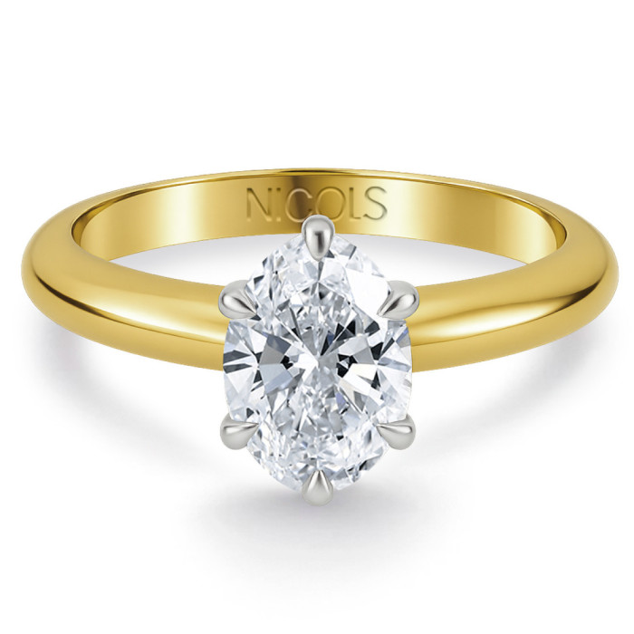 Anillo Solitario Diamante Oval  Olivia 1,00Ct. - Talla Oval