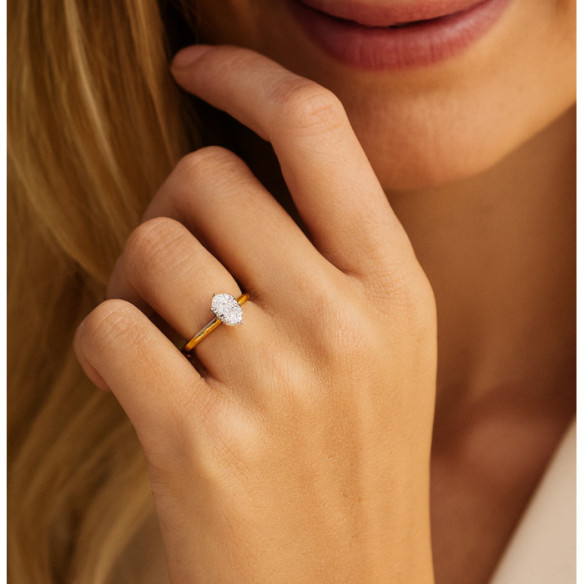 Anillo Solitario Diamante Oval  Olivia 1,00Ct. - Talla Oval