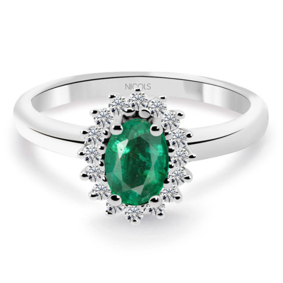 Anillo Esmeralda y Diamantes Dalia 0.50 - RINGE