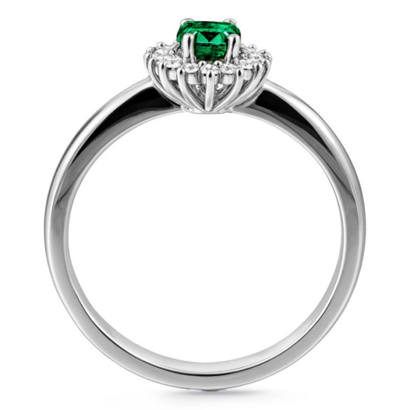 Anillo Esmeralda y Diamantes Dalia 0.50 - RINGE