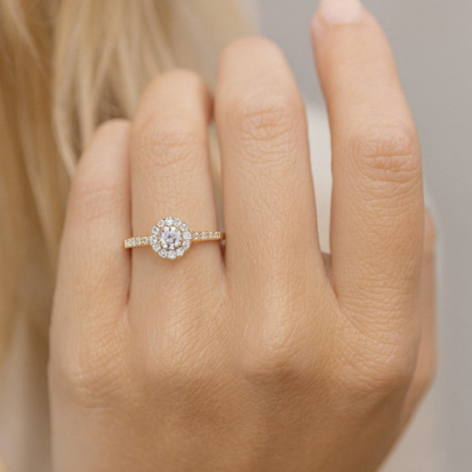 Anillo Solitario Diamante Oro Amarillo Clavel 0,15ct. - Brillante 2