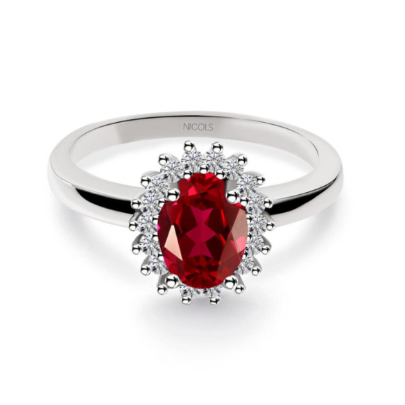 Anillo Compromiso Rubi Dalia 1.00 - ANILLOS