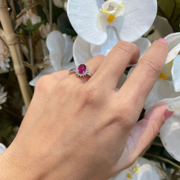 Anillo Compromiso Rubi Dalia 1.00 - ANILLOS