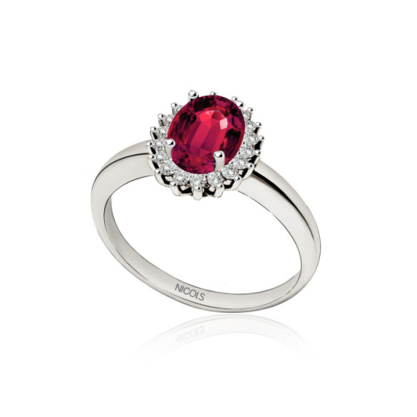 Anillo Compromiso Rubi Dalia 1.00 - ANILLOS