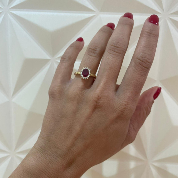 Anillo Compromiso Rubi Dalia 1.00 - Anillos Compromiso Aniversario