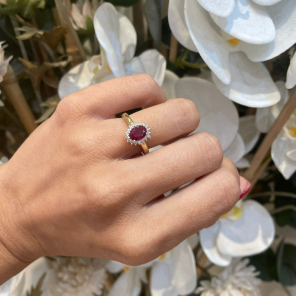 Anillo Compromiso Rubi Dalia 1.00 - Impegno di anniversario degli anelli