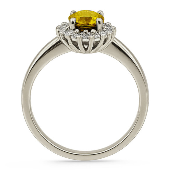 Anillo Zafiro Amarillo Dalia 0.90 - Bagues de fiançailles d'anniversaire