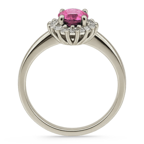 Anillo Zafiro Rosa Dalia 0.90 - Jubiläums Verlobungsringe