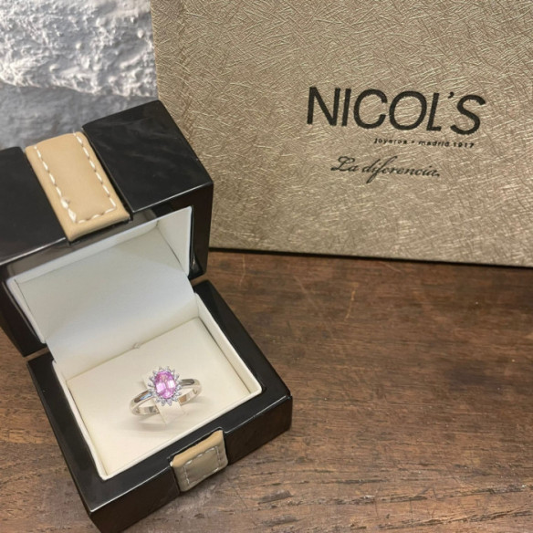 Anillo Zafiro Rosa Dalia 0.90 - Jubiläums Verlobungsringe