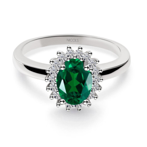 Anillo Compromiso Esmeralda Dalia 1.00 - Bagues de fiançailles d'anniversaire
