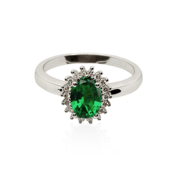 Anillo Compromiso Esmeralda Dalia 1.00 - Anillos Compromiso Aniversario