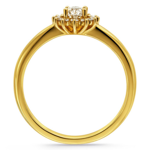 Anillo Diamantes Margarita Oro amarillo - Talla Brillante 2