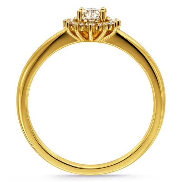 Anillo Diamantes Margarita 0.20 Oro amarillo - Brilhante