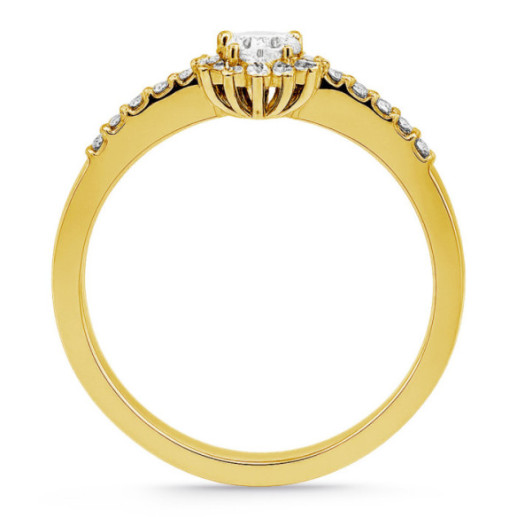 Anillo Solitario Margarita 0.15 brazo diamantes Oro Amarillo - Anillos de Promesa Diamantes 2