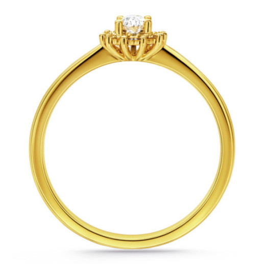 Anillo Diamantes Margarita 0.15 Oro Amarillo - Anillos de Promesa Diamantes 2