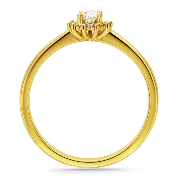 Anillo Diamantes Margarita 0.15 Oro Amarillo - Anillos de Promesa Diamantes