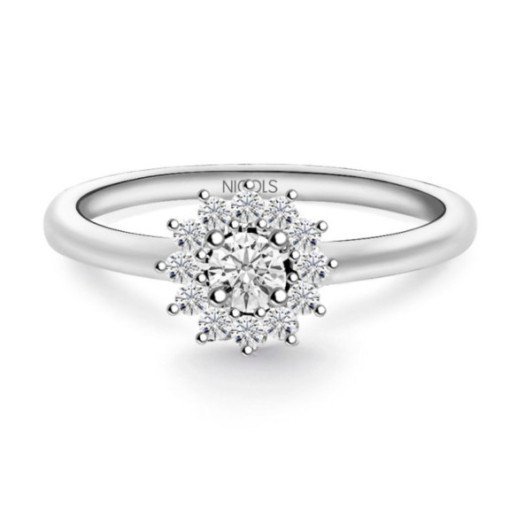Anillo Diamantes Margarita 0.15 - Talla Brillante
