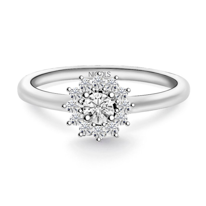 Anillo Diamantes Margarita 0.15 - Talla Brillante