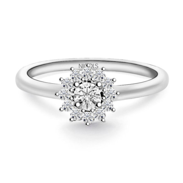 Anillo Diamantes Margarita 0.15 - Talla Brillante