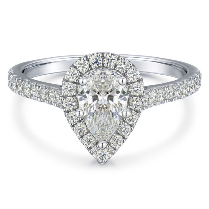 Alma 0.50 Carat Pear Solitaire Diamond Ring - Talla Pera
