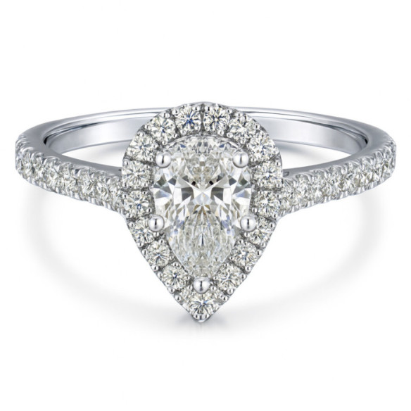 Anillo Diamante Pera Solitario 0.50 Quilates Alma - TALLA PERA