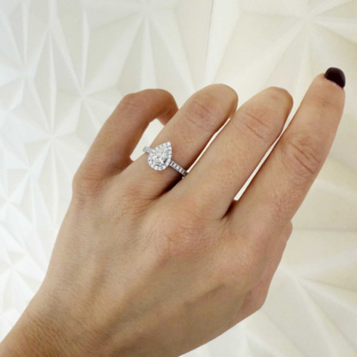 Alma 0.50 Carat Pear Solitaire Diamond Ring - Talla Pera 2