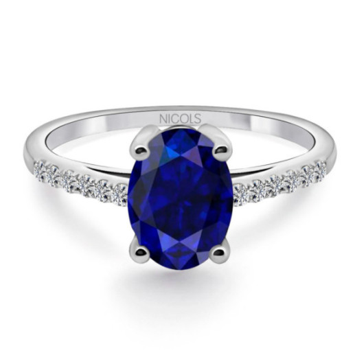 Anillo Zafiro Azul Lola 1.50Ct - Impegno di anniversario degli anelli